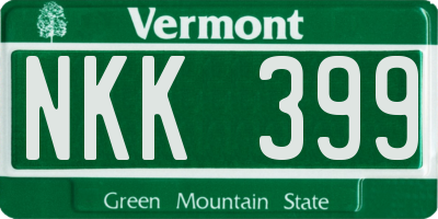 VT license plate NKK399