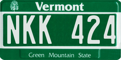 VT license plate NKK424