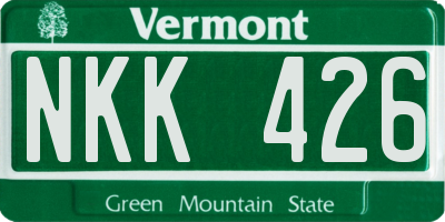VT license plate NKK426