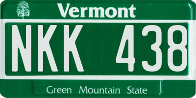 VT license plate NKK438