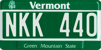 VT license plate NKK440