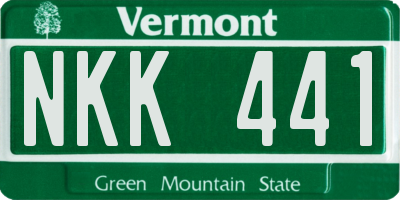 VT license plate NKK441