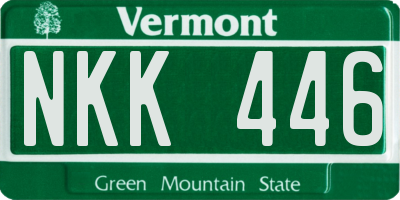 VT license plate NKK446