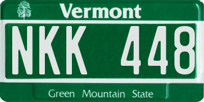 VT license plate NKK448