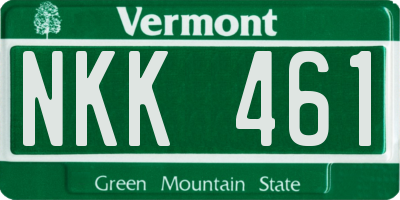 VT license plate NKK461