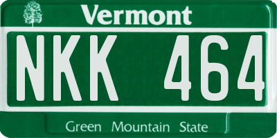 VT license plate NKK464