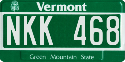VT license plate NKK468