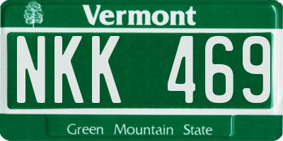 VT license plate NKK469