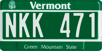 VT license plate NKK471