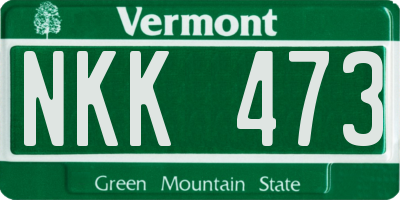 VT license plate NKK473