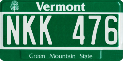 VT license plate NKK476