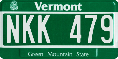 VT license plate NKK479