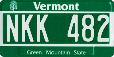VT license plate NKK482