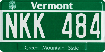 VT license plate NKK484