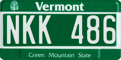 VT license plate NKK486