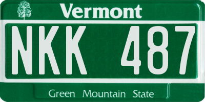 VT license plate NKK487