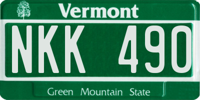 VT license plate NKK490