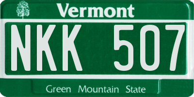 VT license plate NKK507