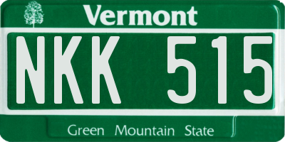 VT license plate NKK515
