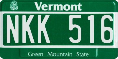 VT license plate NKK516