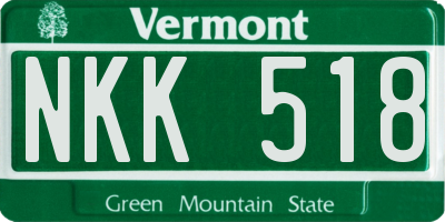 VT license plate NKK518