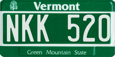 VT license plate NKK520