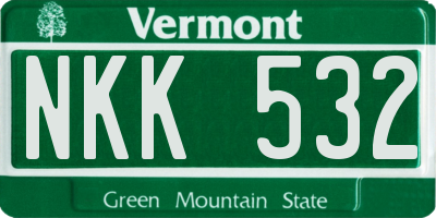 VT license plate NKK532