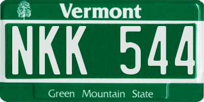 VT license plate NKK544