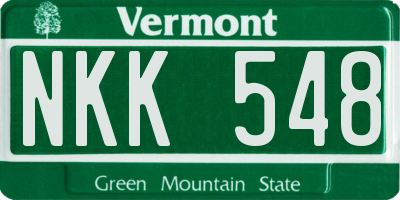 VT license plate NKK548