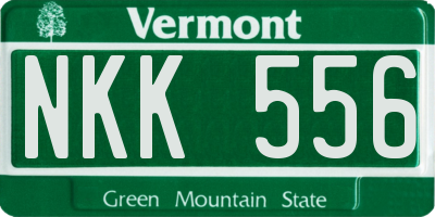 VT license plate NKK556