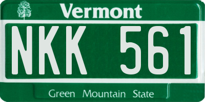 VT license plate NKK561
