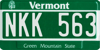 VT license plate NKK563