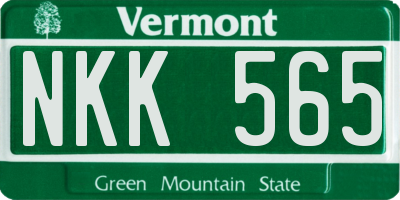 VT license plate NKK565