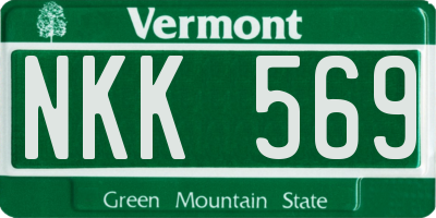 VT license plate NKK569