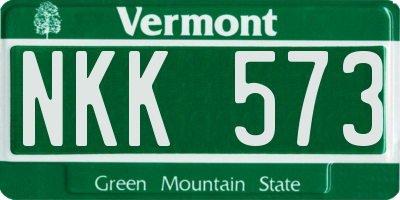 VT license plate NKK573