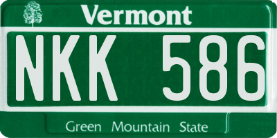 VT license plate NKK586