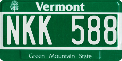VT license plate NKK588