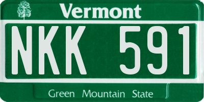 VT license plate NKK591