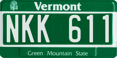 VT license plate NKK611