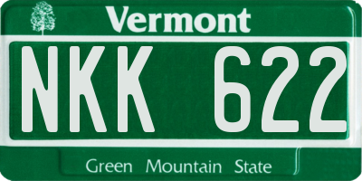 VT license plate NKK622