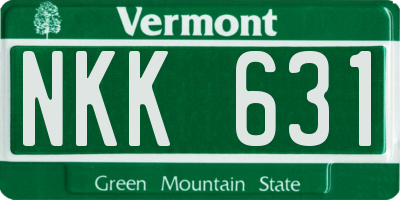 VT license plate NKK631