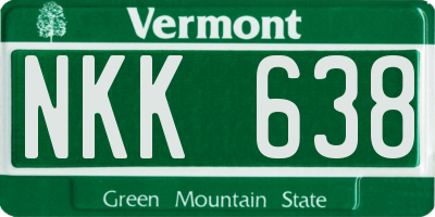 VT license plate NKK638