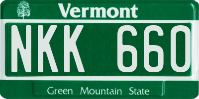 VT license plate NKK660