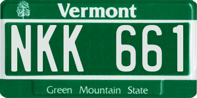 VT license plate NKK661