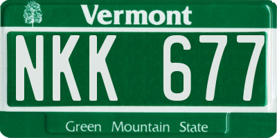 VT license plate NKK677