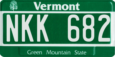 VT license plate NKK682