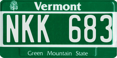 VT license plate NKK683