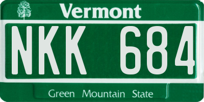 VT license plate NKK684