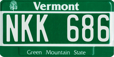 VT license plate NKK686