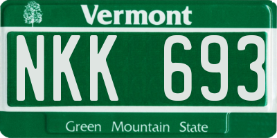 VT license plate NKK693